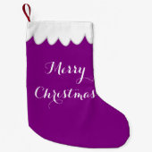 Vrolijk kerstfeest Aangepaste Paarse kerstgerechte Kleine Kerstsok (Voorkant)