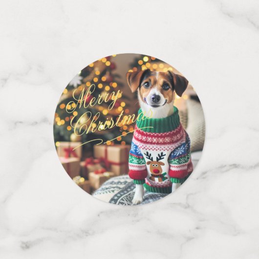 Vrolijk Kerstfeest Aangepaste Tekst Fototafel Conf Confetti (Kleine voorkant)