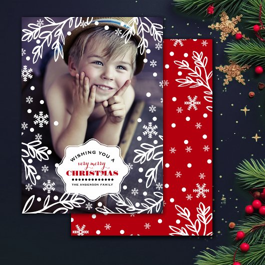 Vrolijk kerstfeest. Aangepaste Vaste fotokaarten v Feestdagenkaart