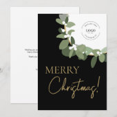 Vrolijk kerstfeest Aangepaste zakelijke Logo Moder Feestdagenkaart (Voorkant / Achterkant)