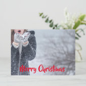 Vrolijk kerstfeest  aankondiging (Staand voorkant)