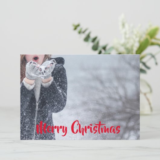 Vrolijk kerstfeest  aankondiging (Staand voorkant)