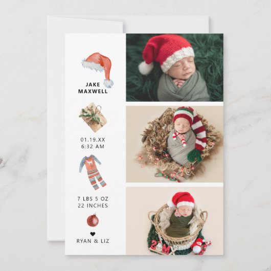 Vrolijk kerstfeest | Aankondiging geboorte (Achterkant)