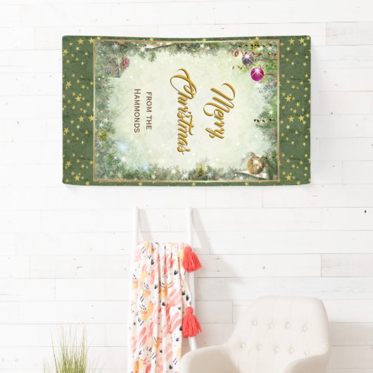 Vrolijk kerstfeest (aanpasbaar) spandoek (Insitu)