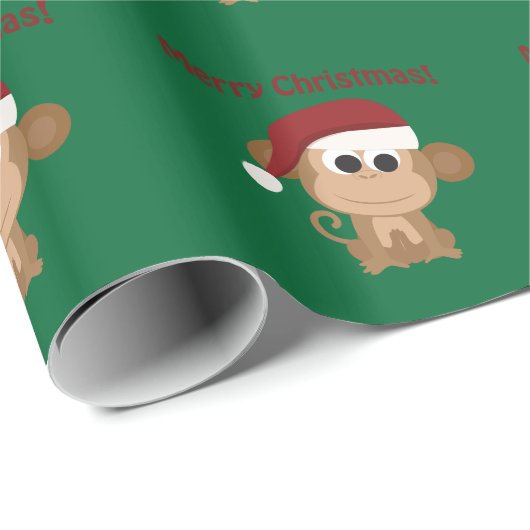 Vrolijk kerstfeest! aap cadeaupapier (Rol Hoek)