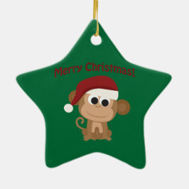 Vrolijk kerstfeest! aap keramisch ornament