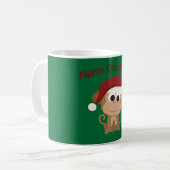 Vrolijk kerstfeest! aap koffiemok (Voorkant links)