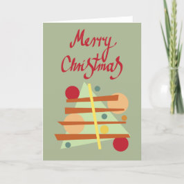 Vrolijk kerstfeest - abstracte kerstboom feestdagen kaart