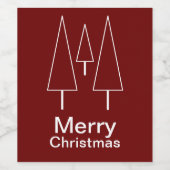 Vrolijk kerstfeest Abstracte rode Labels Wijn Etiket (Enkel label)