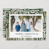 Vrolijk kerstfeest Abstracte Waterverf Lijst Feestdagenkaart (Voorkant / Achterkant)
