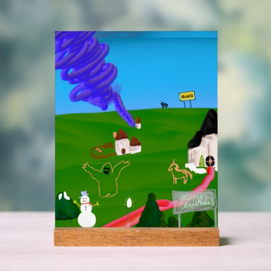 Vrolijk kerstfeest! acryl bord (Neutraal)