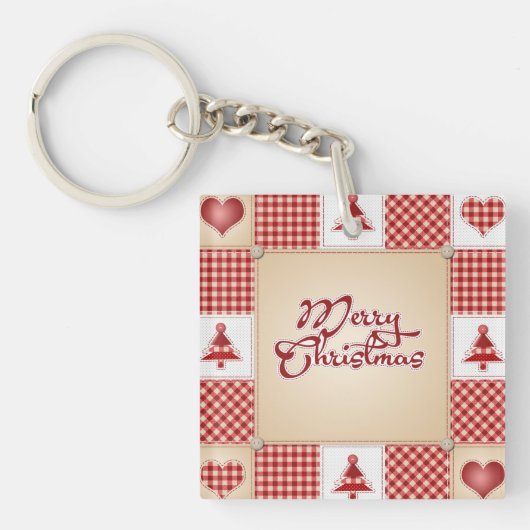 Vrolijk kerstfeest Acrylische Sleutelhanger (Voorkant)