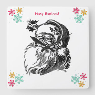 "Vrolijk kerstfeest" acrylwandklok Vierkante Klok