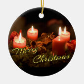 Vrolijk kerstfeest Advent Wreath! Keramisch Ornament (Voorkant)