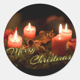 Vrolijk kerstfeest Advent Wreath! Ronde Sticker