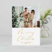 Vrolijk kerstfeest Afbeelding Gold Foil Kaart (Staand Voorkant)