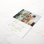 Vrolijk kerstfeest Afbeelding Gold Foil Kaart (Gedraaid)