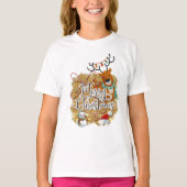 Vrolijk Kerstfeest afbeelding Meisjes basic T.Shir T-shirt (Voorkant)