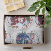 Vrolijk Kerstfeest Afgeronde Lozenge 2 foto patroo Tissuepapier (Geschenk)