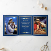 Vrolijk kerstfeest. Afrikaanse Amerikaanse nativit Drieluik Wenskaart (Binnen)