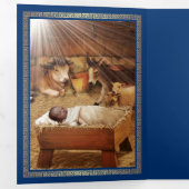 Vrolijk kerstfeest. Afrikaanse Amerikaanse nativit Drieluik Wenskaart (Binnenzijde eerst)