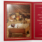 Vrolijk kerstfeest. Afrikaanse Amerikaanse nativit Drieluik Wenskaart (Binnenzijde eerst)