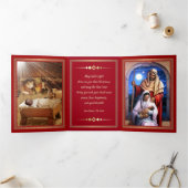 Vrolijk kerstfeest. Afrikaanse Amerikaanse nativit Drieluik Wenskaart (Binnen)