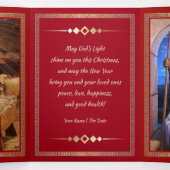 Vrolijk kerstfeest. Afrikaanse Amerikaanse nativit Drieluik Wenskaart (Binnenkant midden)