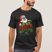 Vrolijk kerstfeest Afro American Santa Black Matte T-shirt (Voorkant)