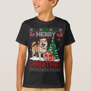Vrolijk Kerstfeest Akita Hondenliefhebbers Familie T-shirt