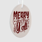 Vrolijk kerstfeest Al Manuscript Burgundy Cream Ornament (voorkant)