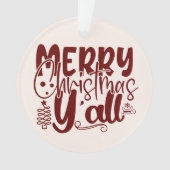 Vrolijk kerstfeest Al Manuscript Burgundy Cream Ornament (voorkant)