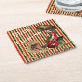 Vrolijk kerstfeest  Alice Kartonnen Onderzetters (Schuin)