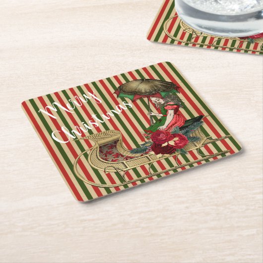 Vrolijk kerstfeest  Alice Kartonnen Onderzetters (Schuin)