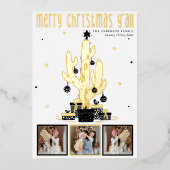 Vrolijk kerstfeest Alle Cactus Folie Holiday Kaart (Voorkant)