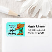 Vrolijk kerstfeest Alle Cowboy Boots, Pet Etiket (Insitu)