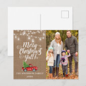 Vrolijk kerstfeest Alle foto's Burlap Truck Briefkaart (Voorkant / Achterkant)
