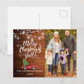Vrolijk kerstfeest Alle foto's met lichte houten v Briefkaart (Voorkant / Achterkant)