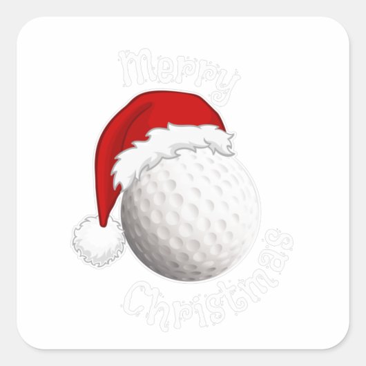 Vrolijk kerstfeest alle Golffans en golfspelers Vierkante Sticker (Voorkant)