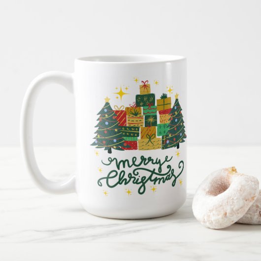Vrolijk kerstfeest Alle koffie mok 15oz (Met donut)