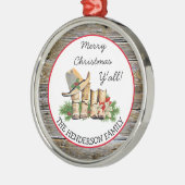 Vrolijk kerstfeest Alle landen en Western Rustic Metalen Ornament (Links)