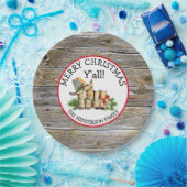 Vrolijk kerstfeest Alle landen en Western Rustic Papieren Bordje (Feest)