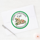 Vrolijk kerstfeest Alle landen en Western Rustic Ronde Sticker (Envelop)