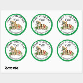 Vrolijk kerstfeest Alle landen en Western Rustic Ronde Sticker (Vel)