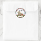 Vrolijk kerstfeest Alle landen en Western Rustic Ronde Sticker (Tas)