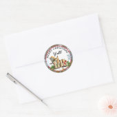 Vrolijk kerstfeest Alle landen en Western Rustic Ronde Sticker (Envelop)