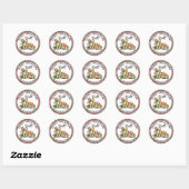 Vrolijk kerstfeest Alle landen en Western Rustic Ronde Sticker (Vel)