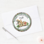 Vrolijk kerstfeest Alle landen en Western Rustic Ronde Sticker (Envelop)