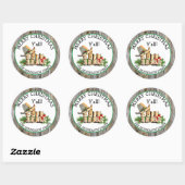 Vrolijk kerstfeest Alle landen en Western Rustic Ronde Sticker (Vel)
