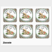 Vrolijk kerstfeest Alle landen en Western Rustic Vierkante Sticker (Vel)